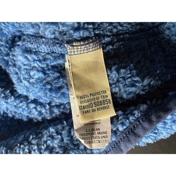 LL Bean Hi-Pile Fleece Pullover Snap Women Plus 2X Sweater Blue Coat 508658 - Picture 4 of 6